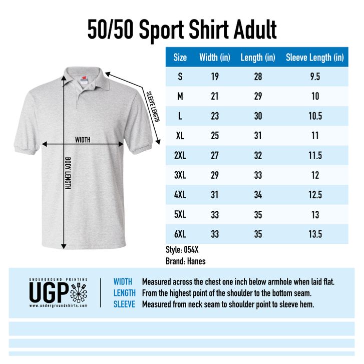 Size Chart For 054X