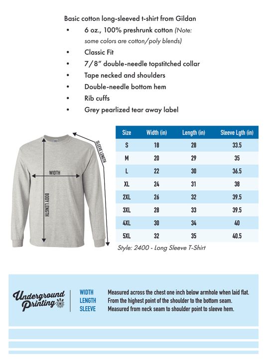 Size Chart For 2400