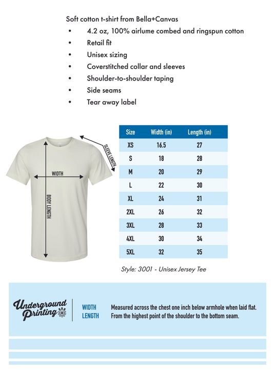 Size Chart For 3001C