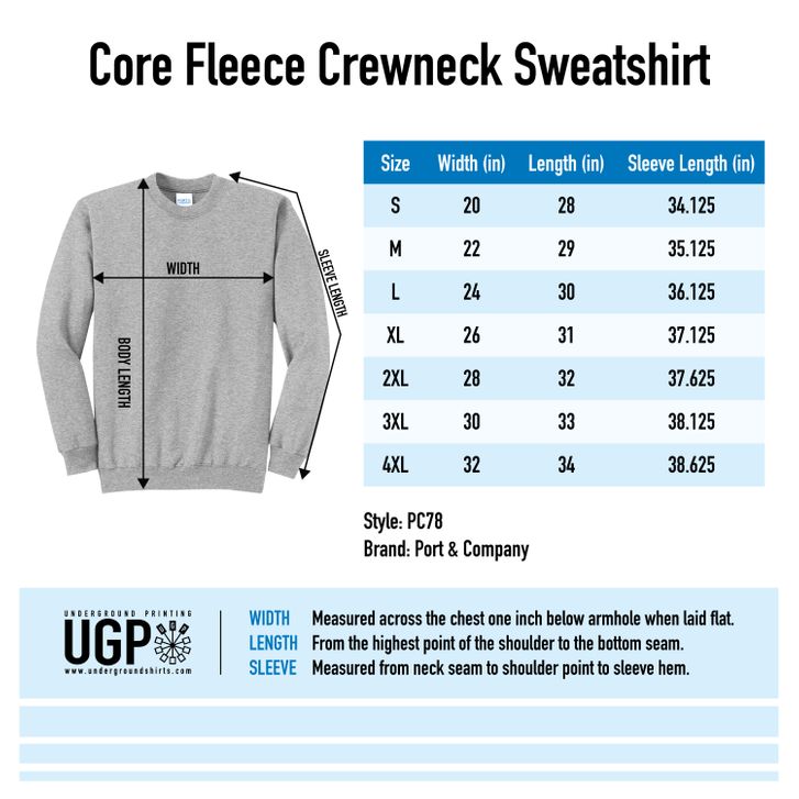 Size Chart For PC78